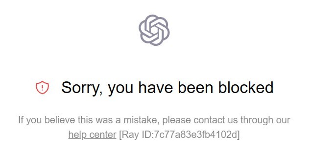 you have been blocked, chatGPT 